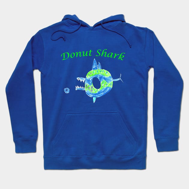 Donut Shark Kid Drawing Hoodie by Kids’ Drawings 